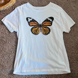 White monarch butterfly full tilt t shirt